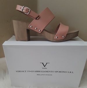 Light Pink Chunky Heeled Sandals